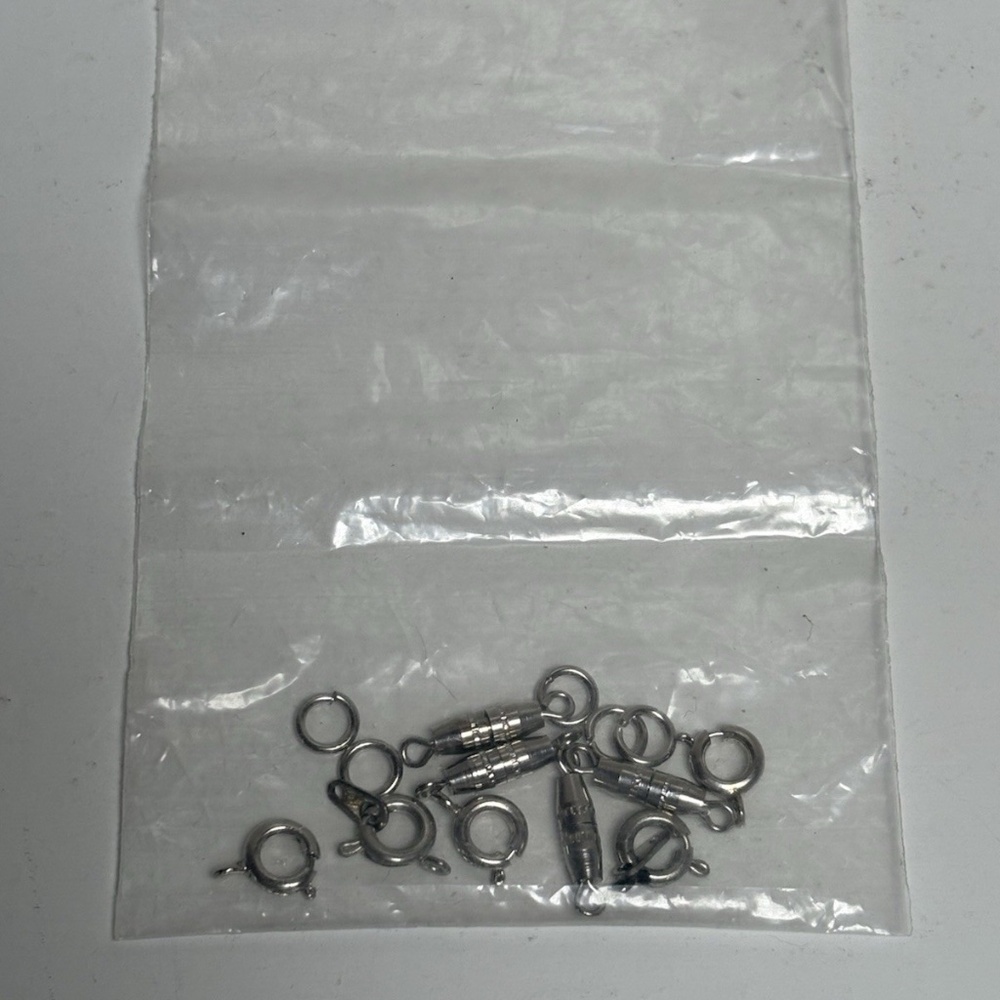 12 Necklace Bracelet Jewelry Clasps Barrels Clips Silver Color Metal Y2K New